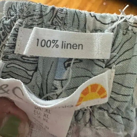 C&C California Linen Wide-Leg Cropped Tropical Pants – Size XL - Picture 5 of 6